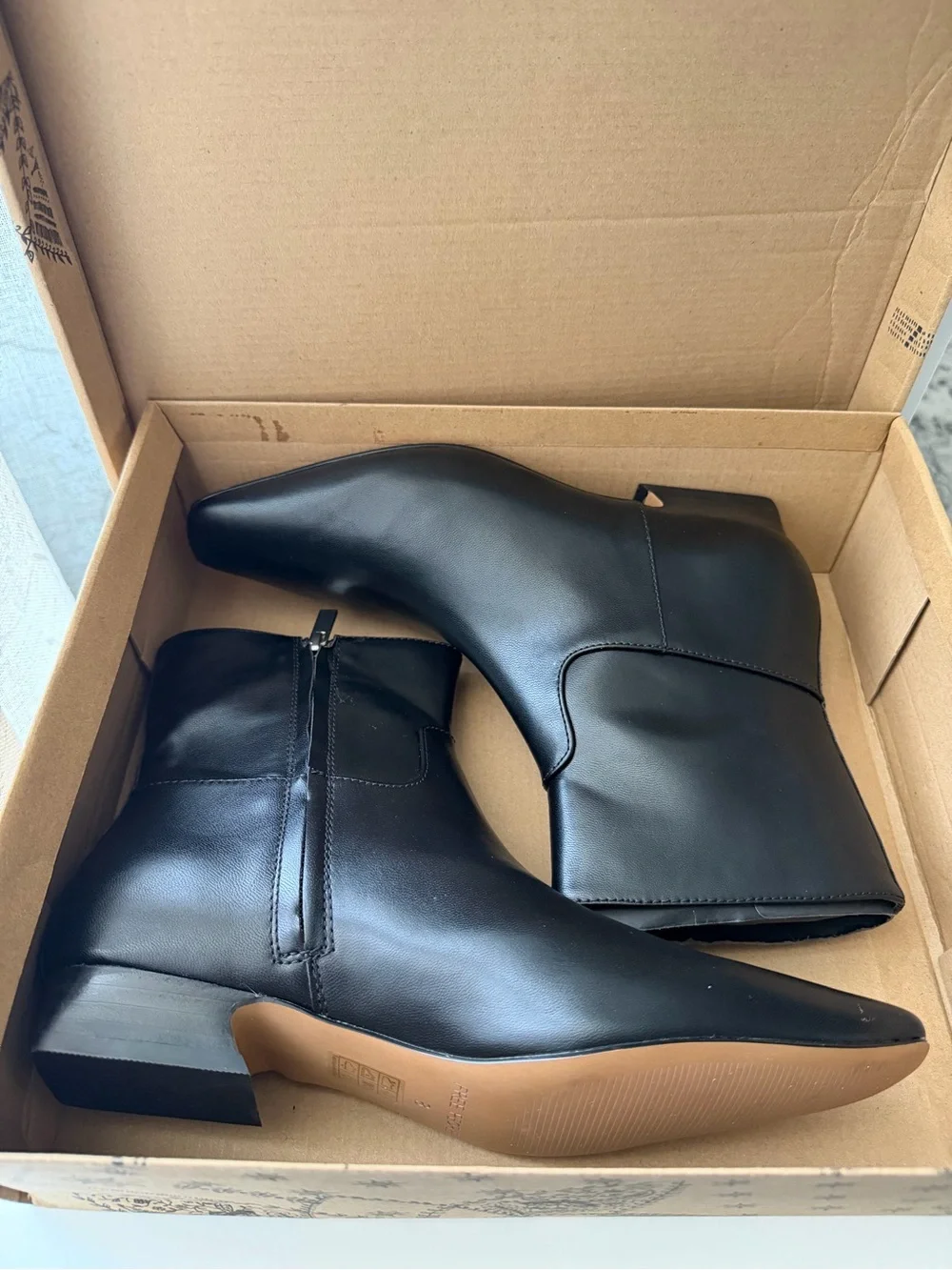 FREE PEOPLE Easy Does It Vegan Black Snip Toe Ankle Boots- Size 7.5 & 8